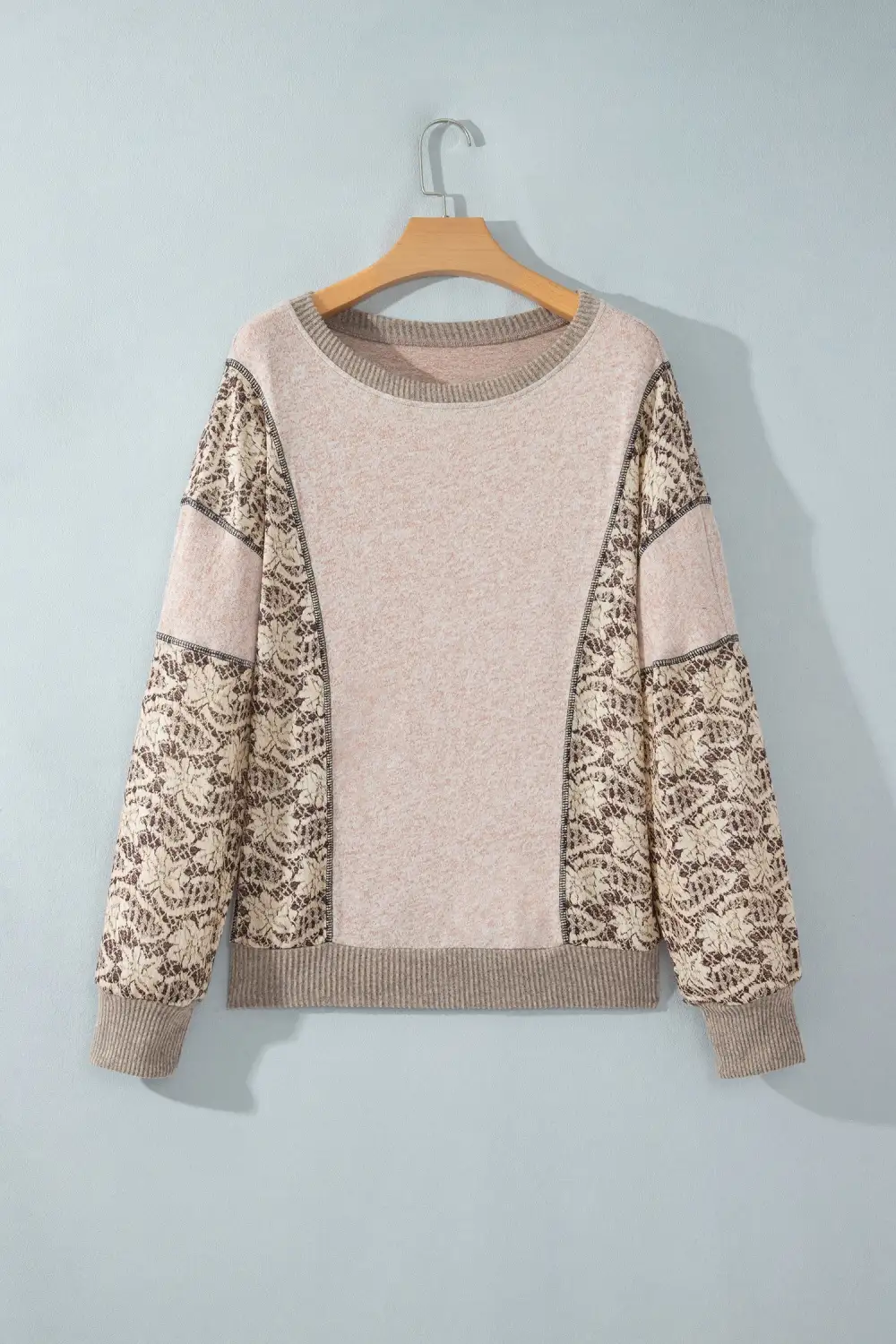Floral Print Round Neck Relaxed Long Sleeve Top