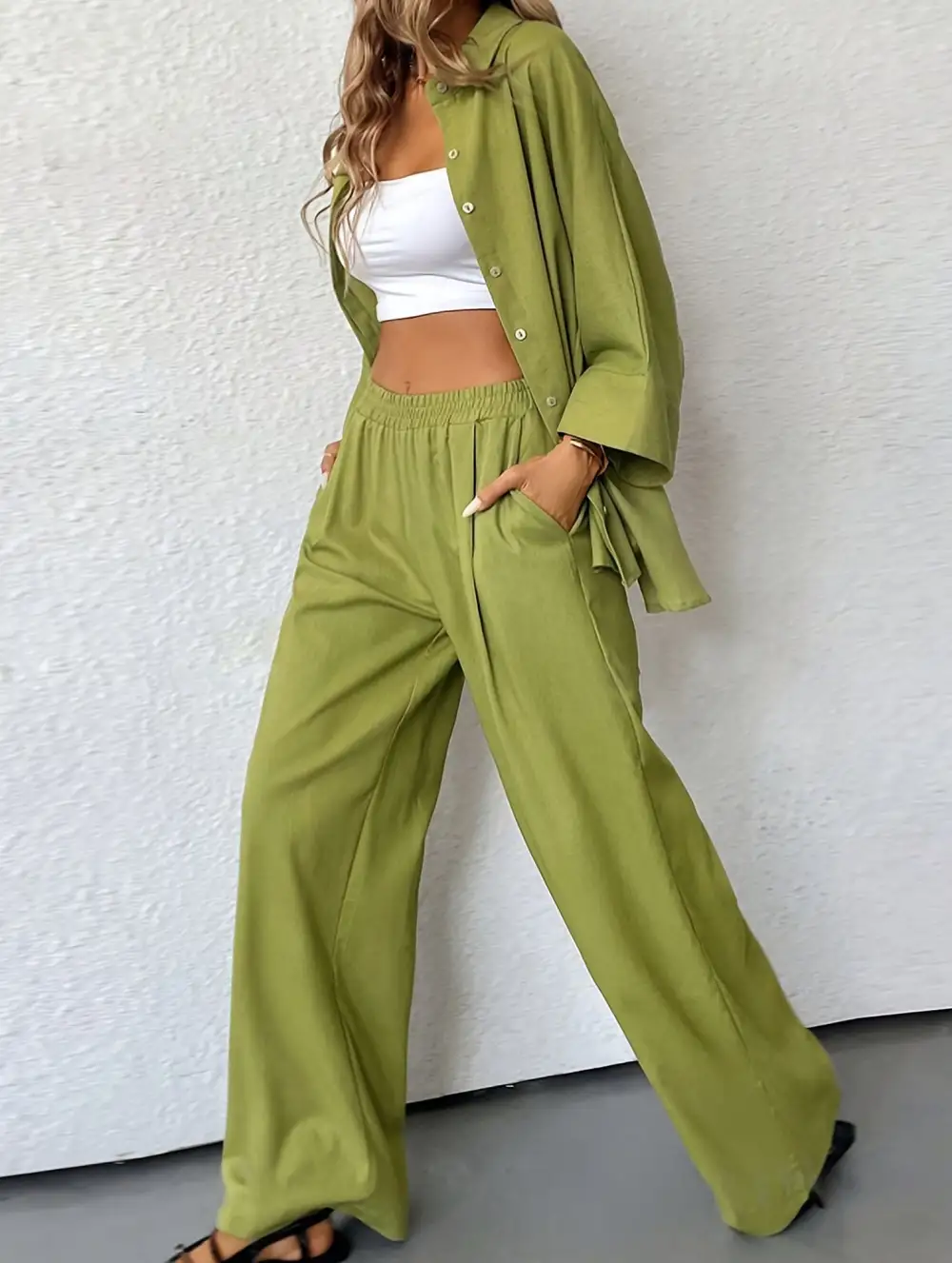 Relaxed Pants Two Piece Set