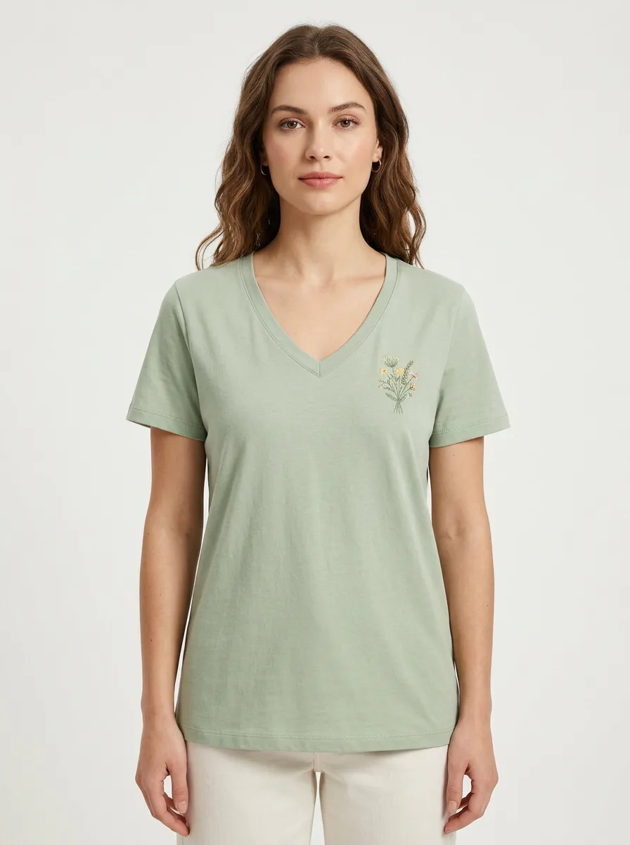 Women's Regular-Fit V-Neck T-Shirt