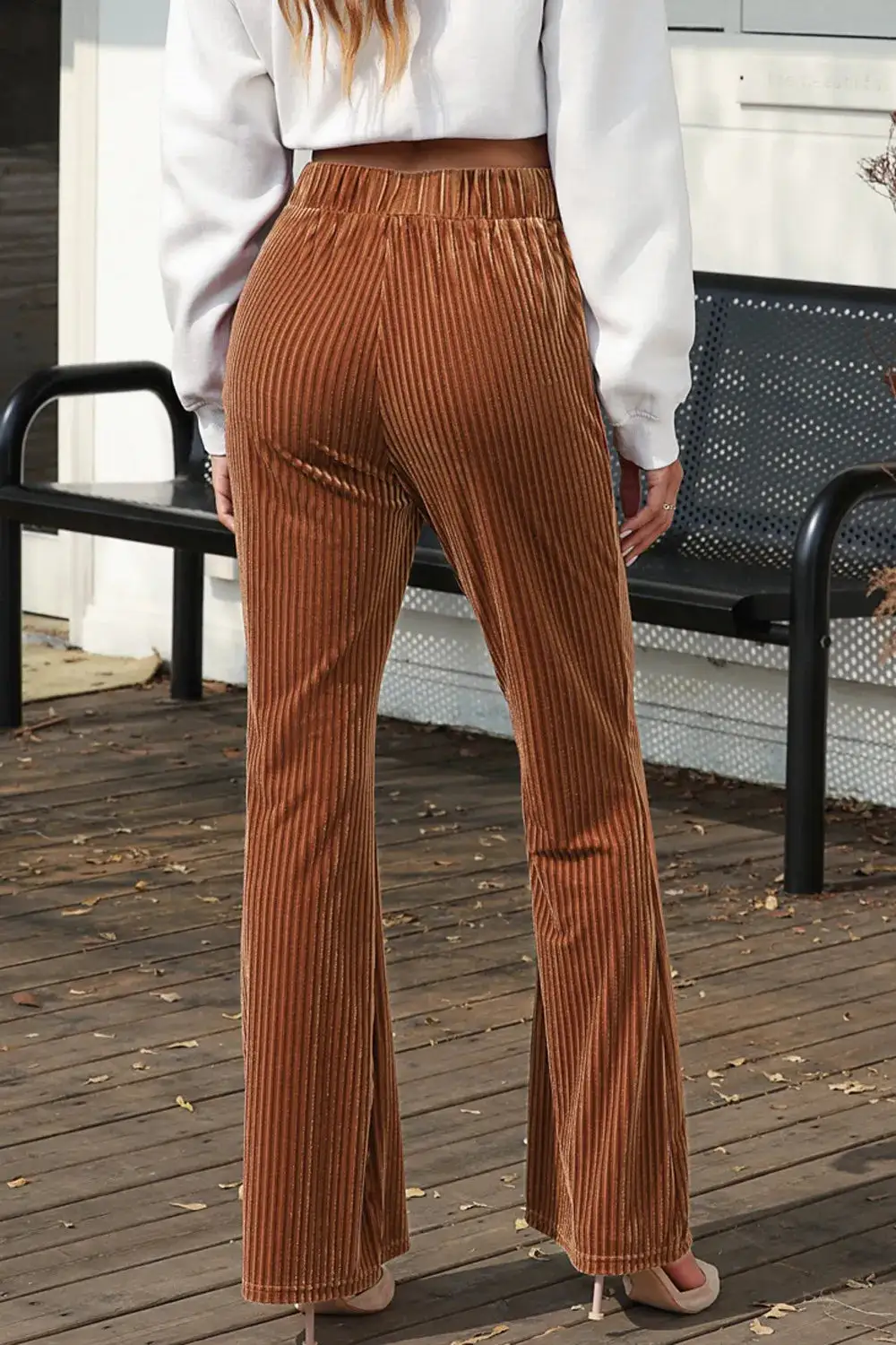 Flare High Waist Corduroy Versatile Pants