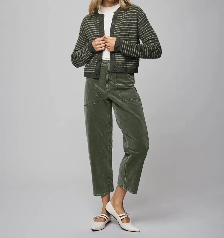 Casual Stripe Crop Cardigan
