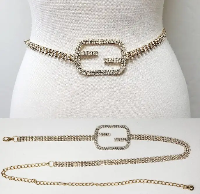 Sleek Stone Accent Waist Belt