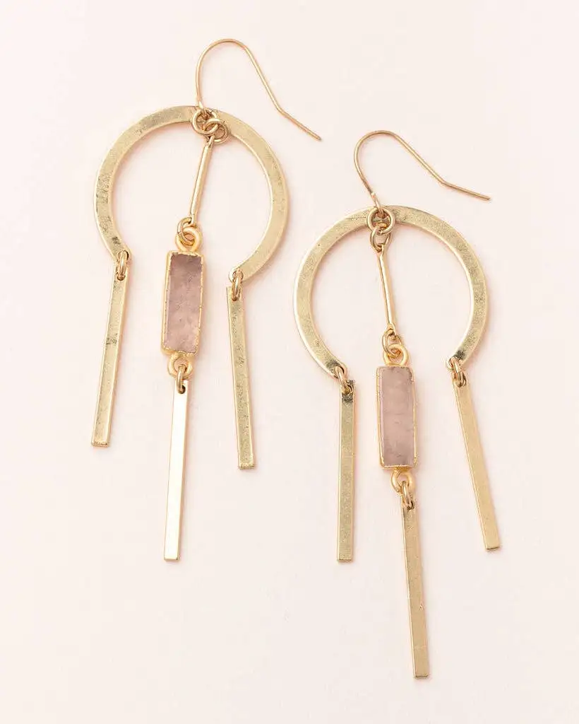 Heart Gemstone Fashion Earrings