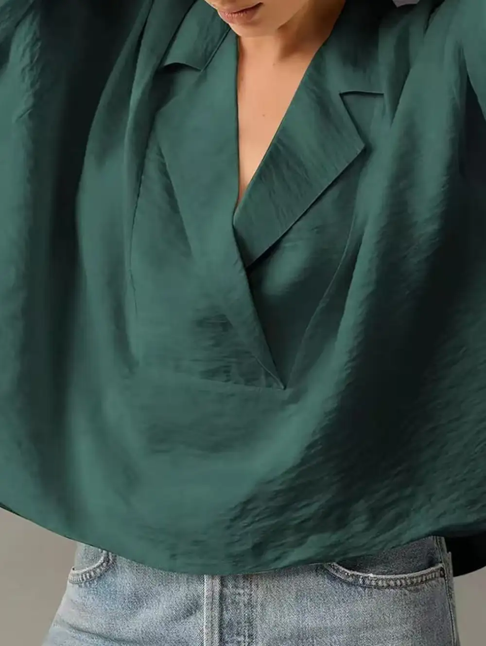 Textured Short Sleeve Lapel Shirt