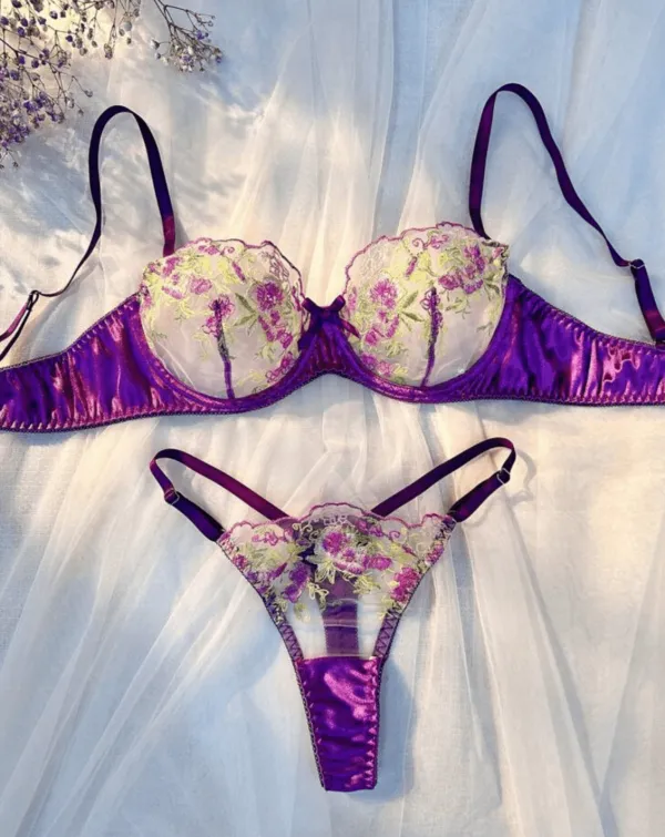 Textured Silk Lingerie Set