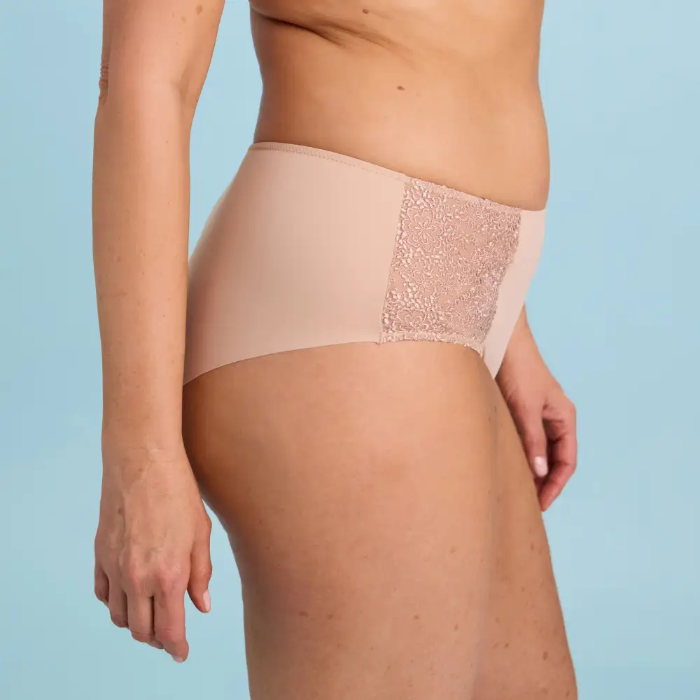 Women's Laser Cut Embroidery Mesh Cotton Brief Panty