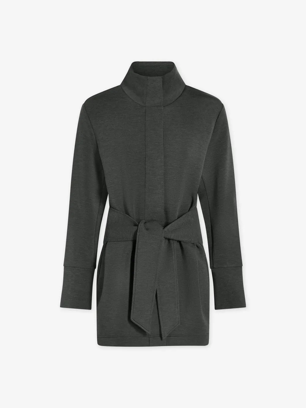 Olive Marl Tie-Front Jackets