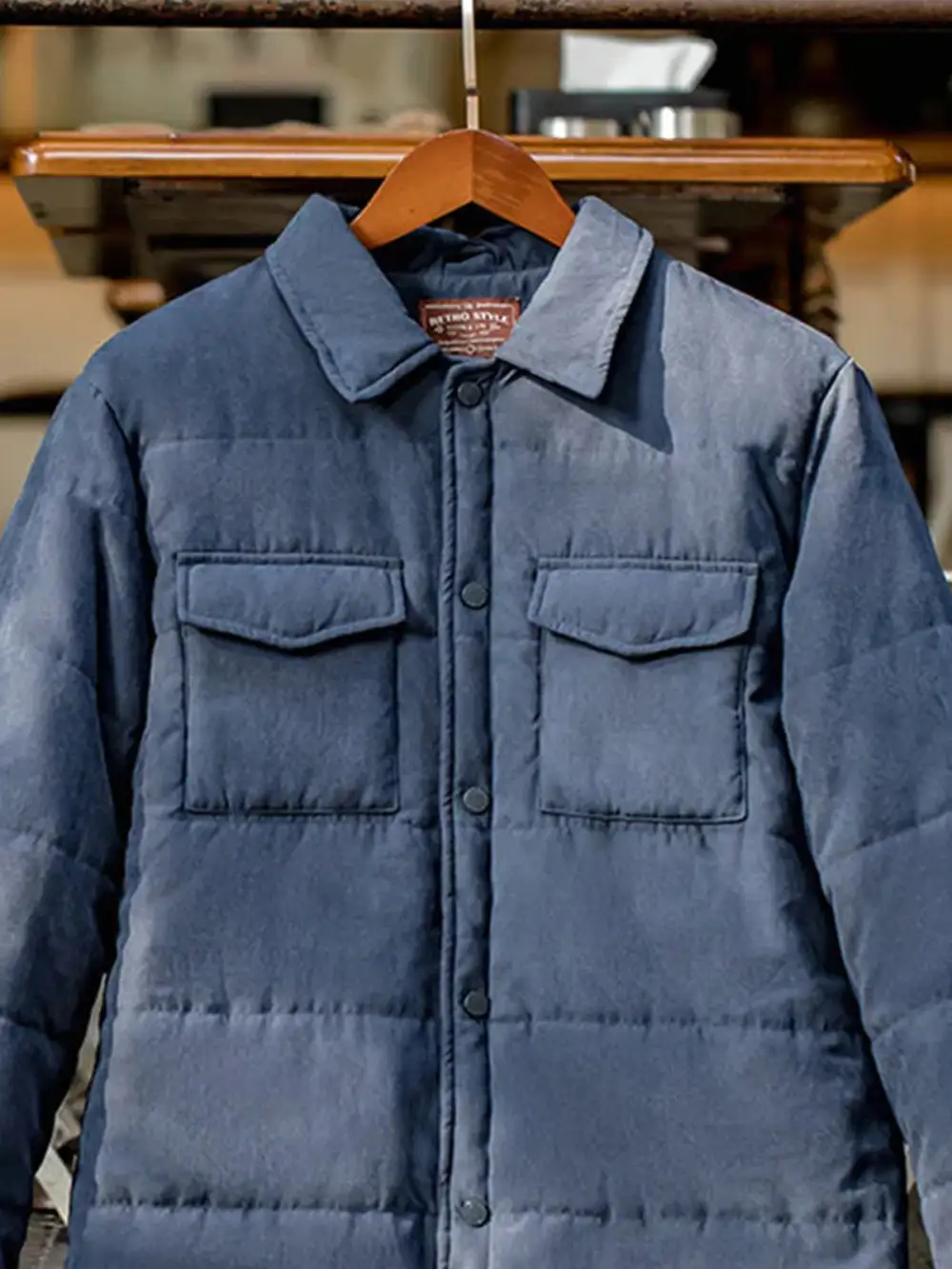 Men's Padded Suede Texture Casual Coat