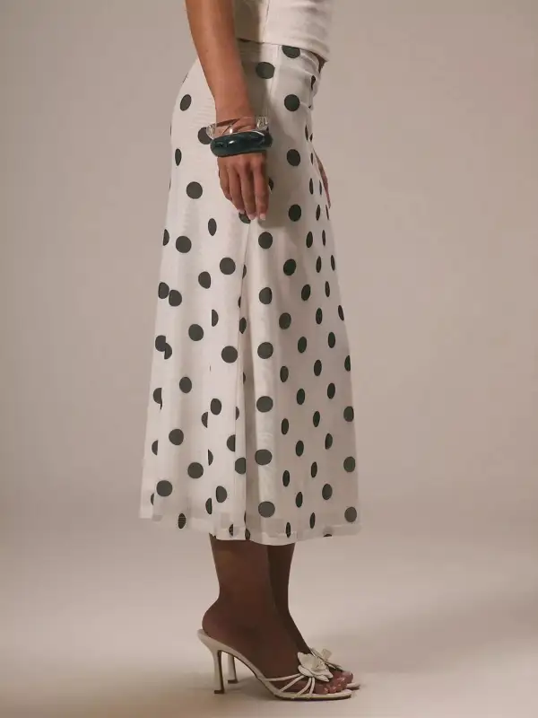 Everyday Polka Dot Midi Skirt