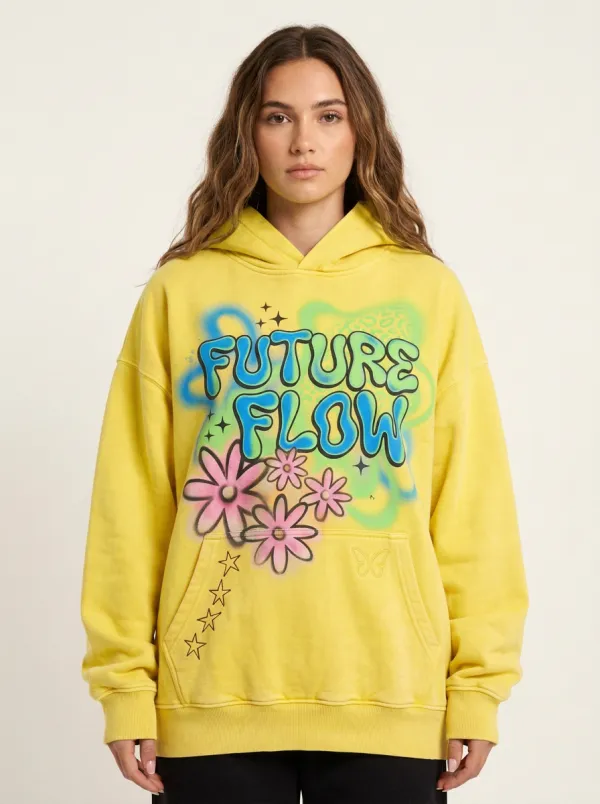 Unisex Streetwear Floral Star Hoodie