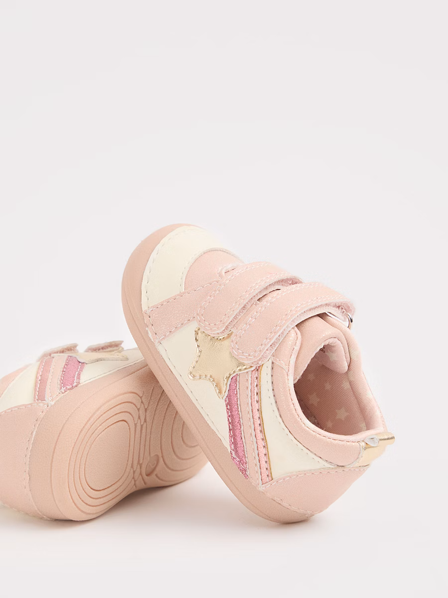 Pre Walkers Pink Star Double Strap Shoes detail 1