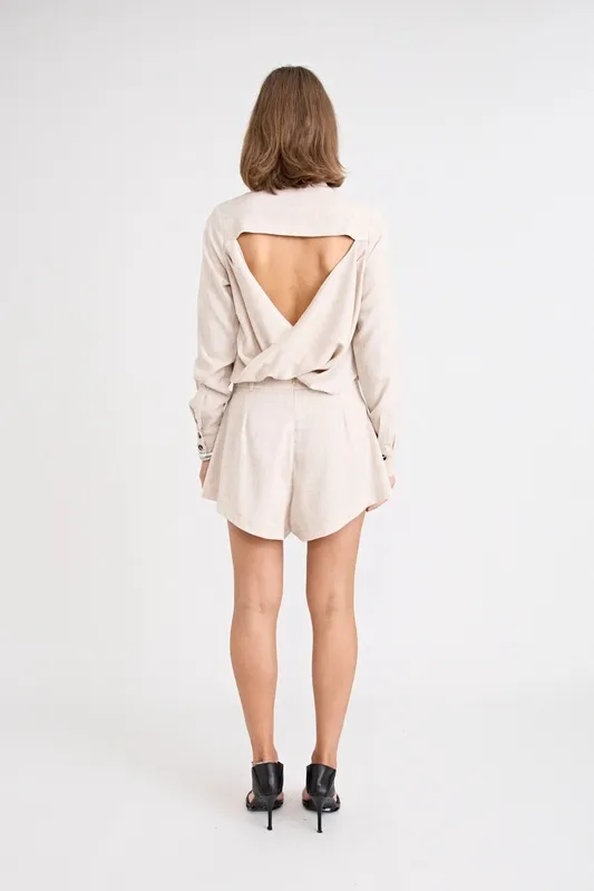 Natural Flared Shorts
