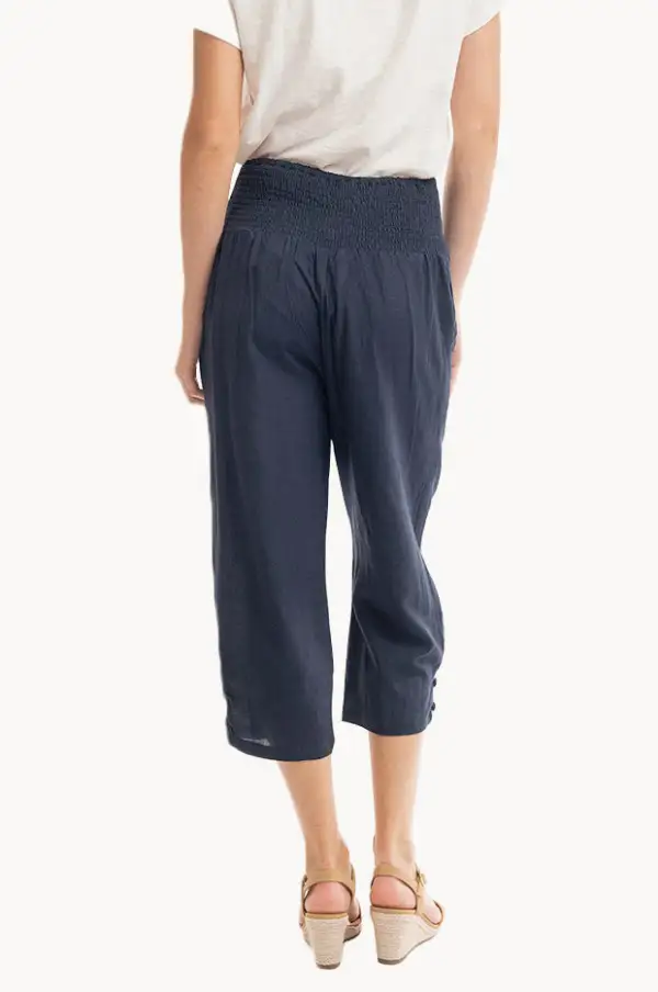 Breathable Linen Blend Cropped Pants