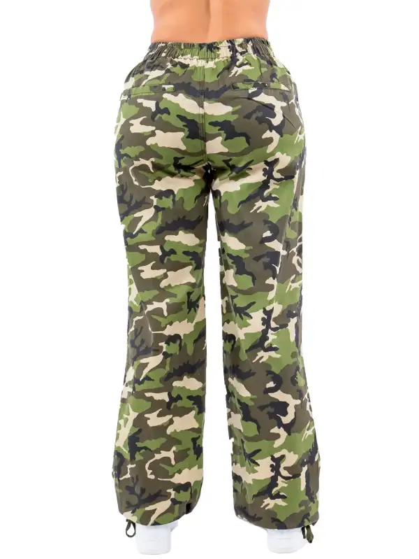 Women's Wide Leg Camouflage Jogger Pants