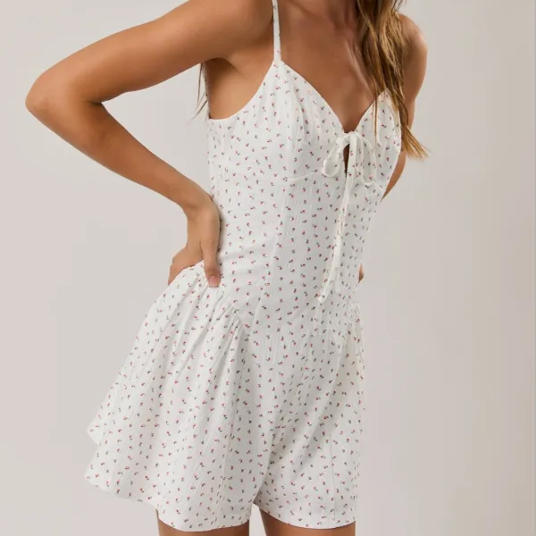 Floral Spaghetti Romper
