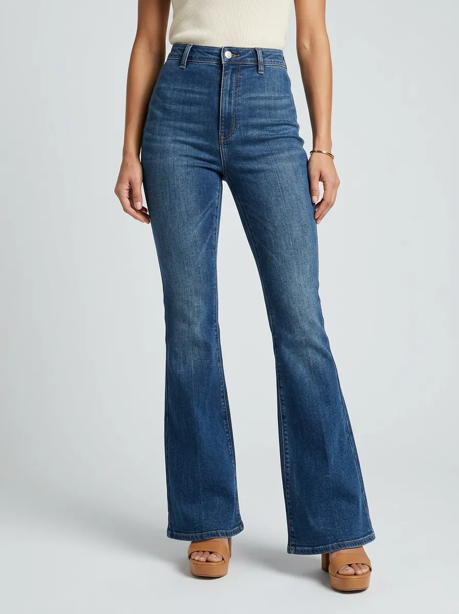 Modern High-Waist Stretch Women's High-Waist Stretch Flare Jeans
