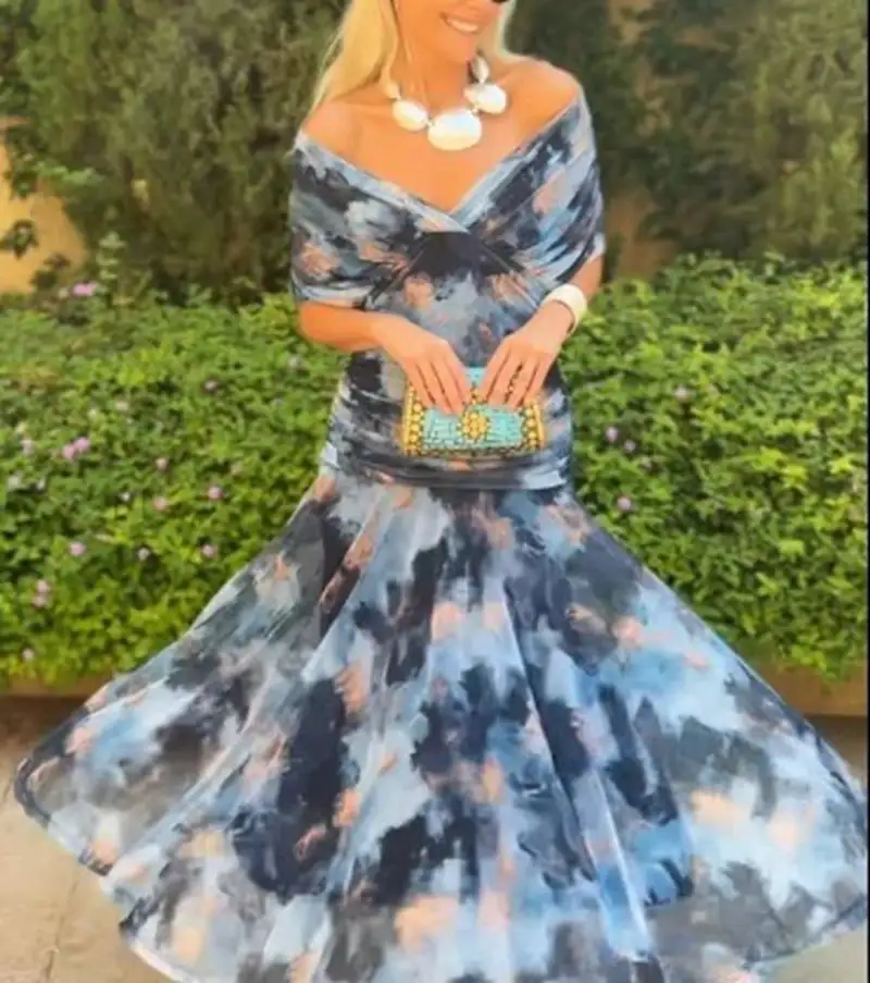 Women's V-Neck Chiffon Cape Bridal Dress