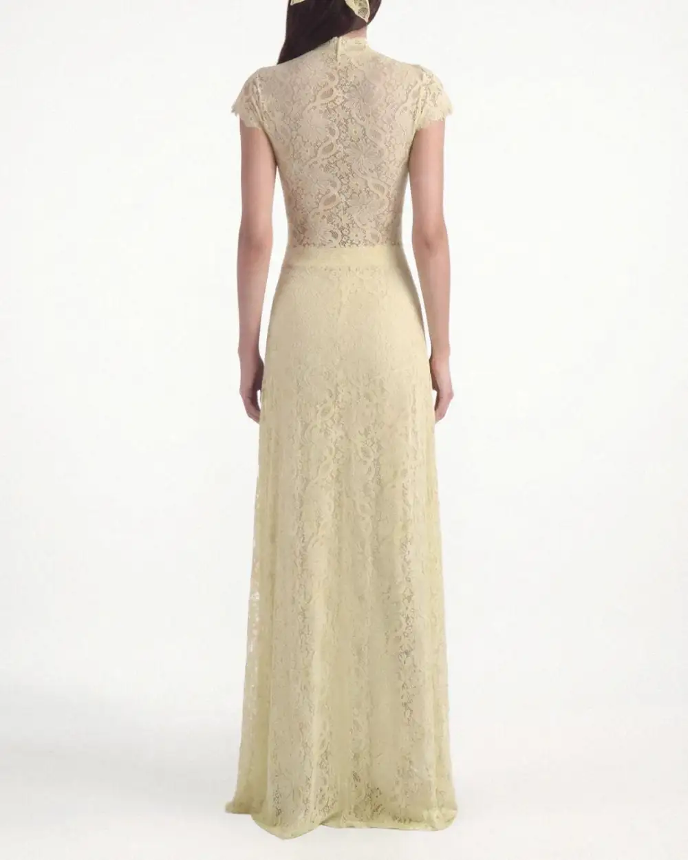 Elegant Lace Ensemble High Neck Intricate Lace Cut-Out Set