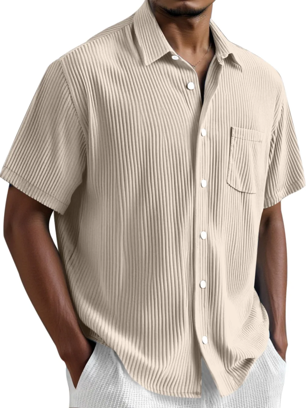 Comfort Fit Short Sleeve Button Front Shirt