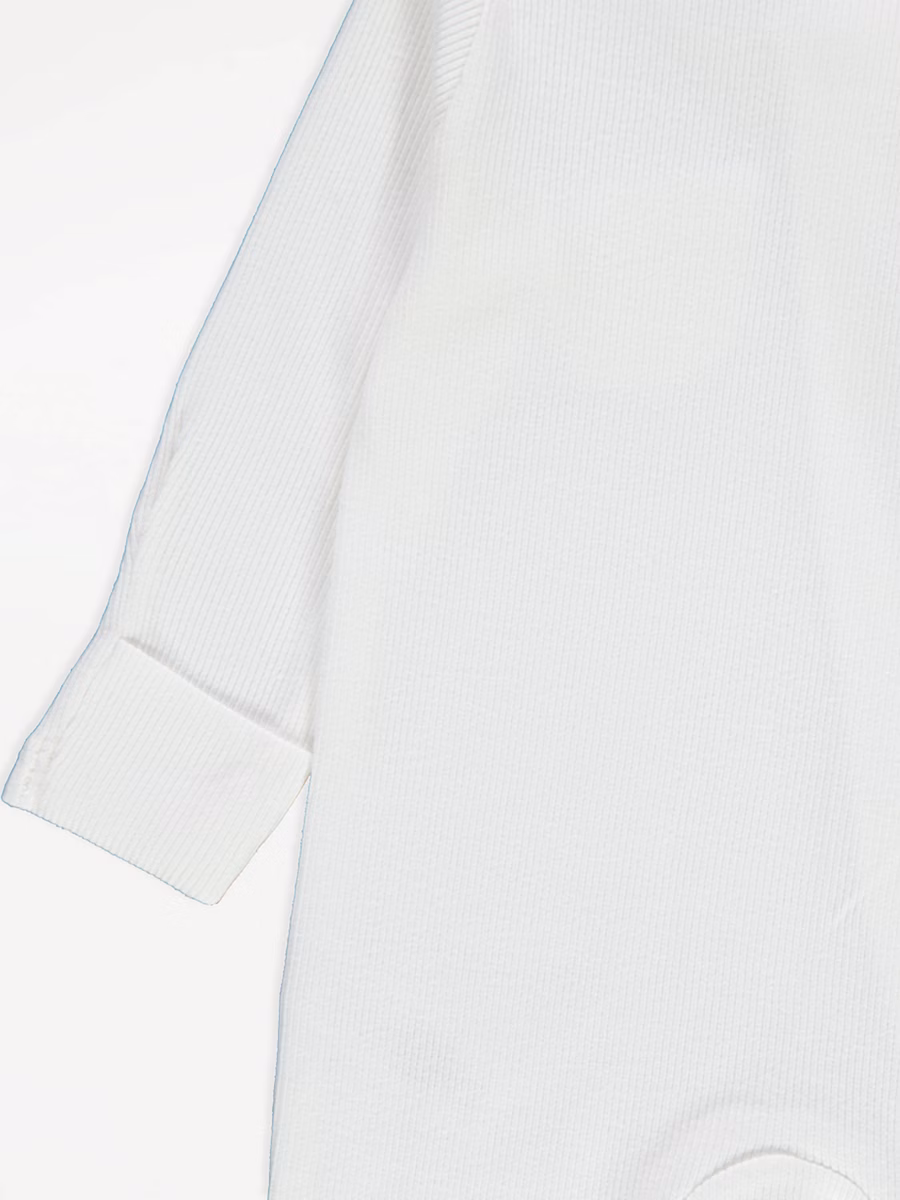 Ribbed Pocket 2 Way Zip Fasten Sleepsuits 3 Pack detail 2