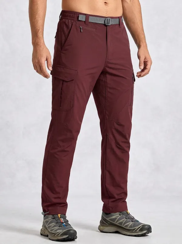 Men's Multi-Pocket Quick-Dry Travel Belted Cargo Pants