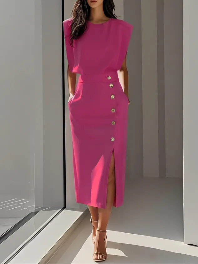 Relaxed Woven Midi Dress