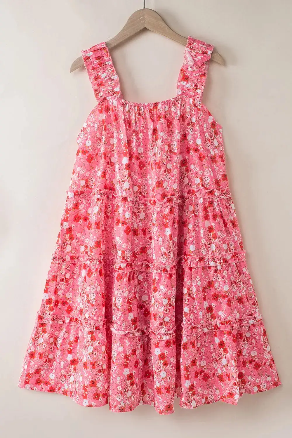 Comfort Fit Floral Printed Ruffle Mini Dress