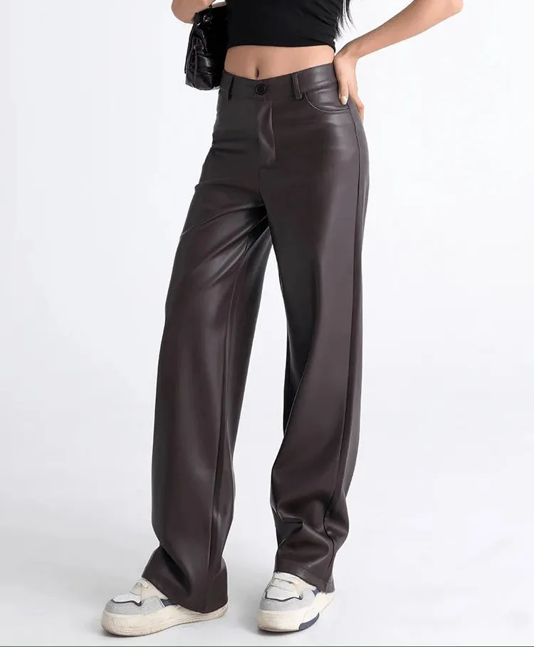 High-Waisted Faux Leather Pants