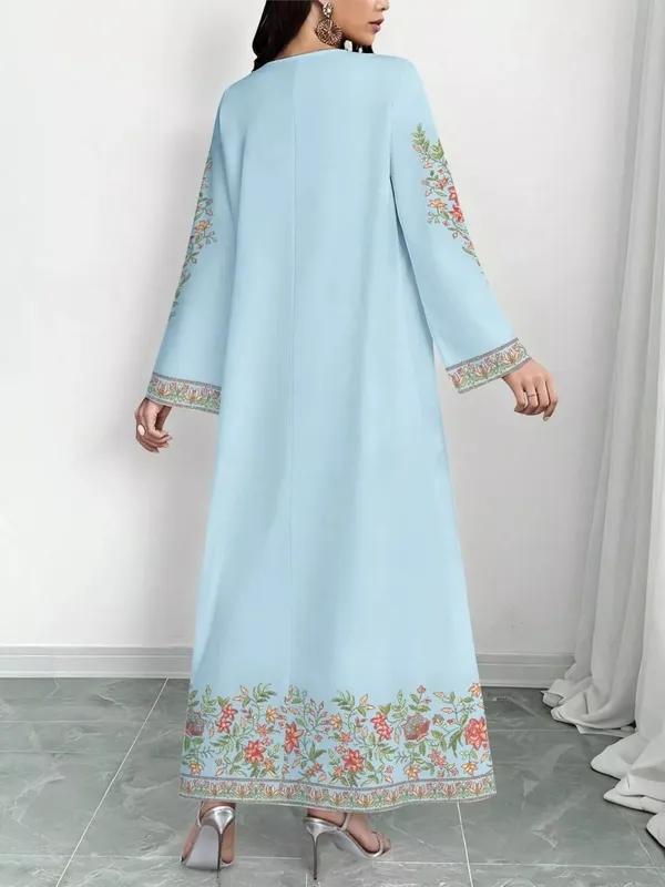 Floral Long-Sleeve Maxi Dress