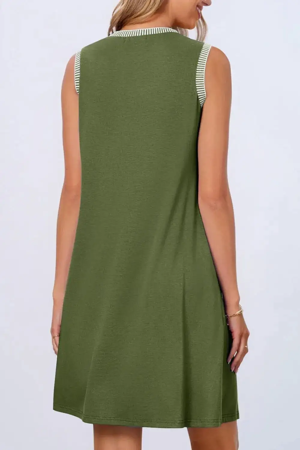 Crew Neck Sleeveless Mini Dress
