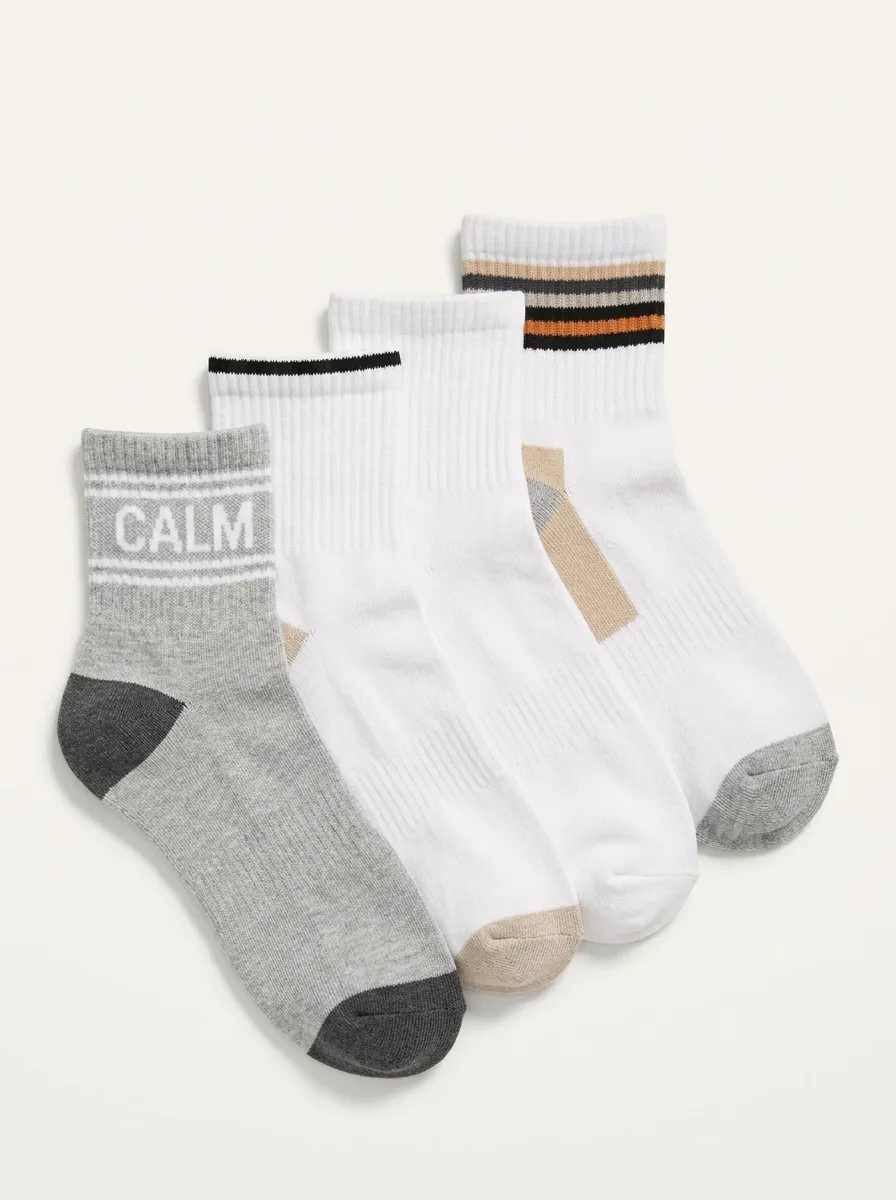 Alphabet Men's Four-Pair Long Socks