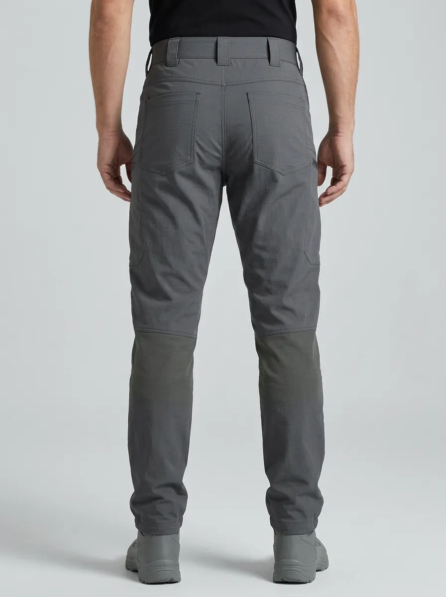 Men's Tactical D-Ring Zip-Thigh-Pocket Knee-Panel Straight-Leg Cargo Pants