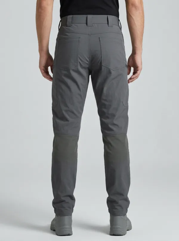 Men's Tactical D-Ring Zip-Thigh-Pocket Knee-Panel Straight-Leg Cargo Pants