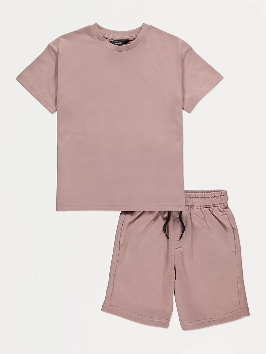 Mauve Short Sleeve T-shirt and Shorts Set
