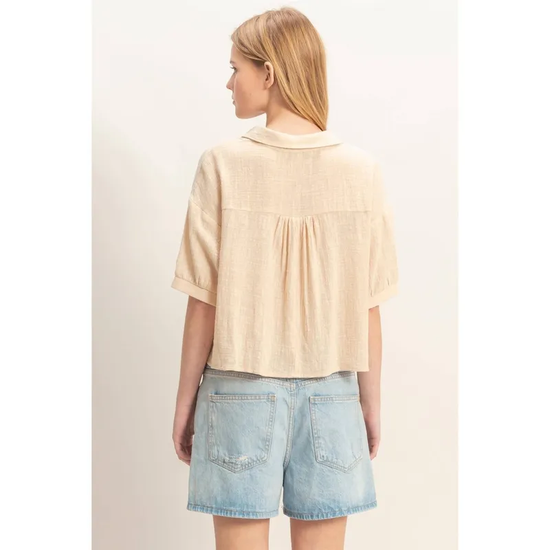 Textured Button-Up Shirt