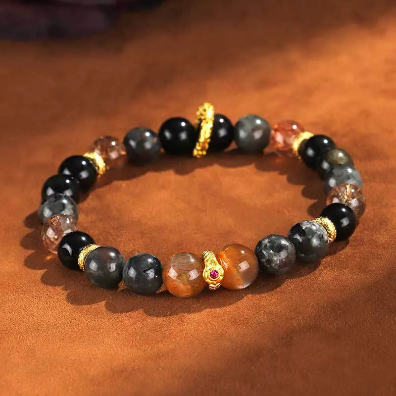 Sun Stone Lava Rock Bracelet