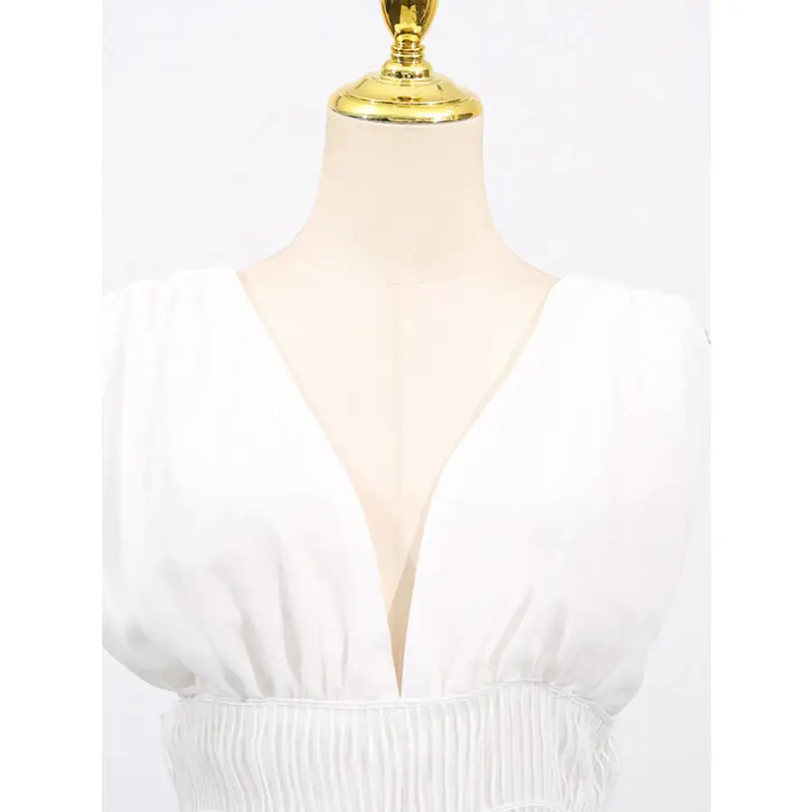 Tiered V Neck Sleeveless Maxi Dress