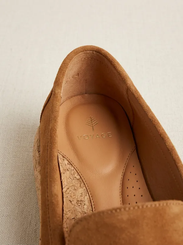 Women's Platform Casual Suede Wood Sole Loafers