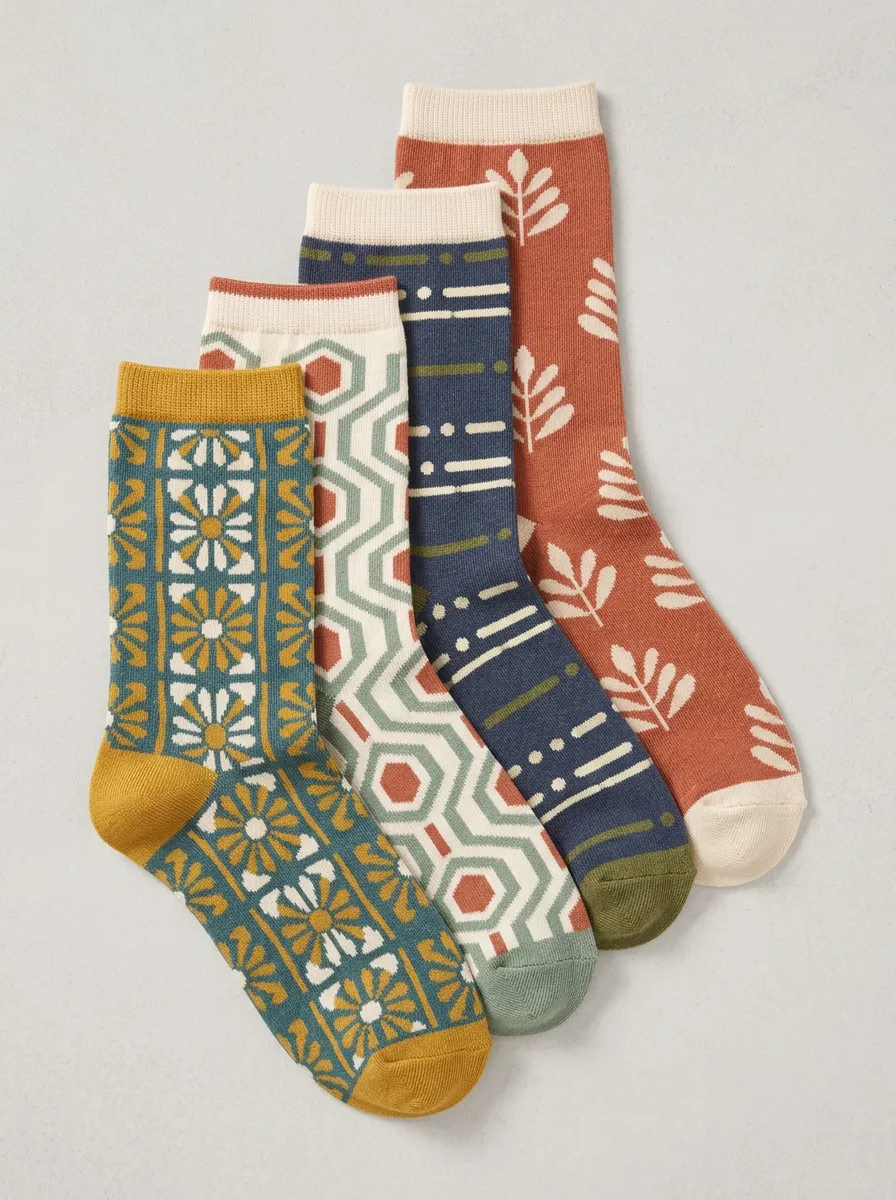 Women's Four Pair Casual Socks