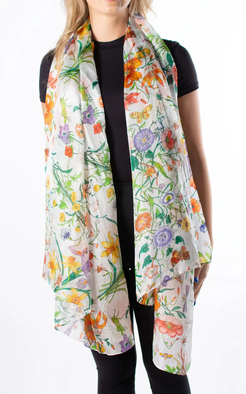 Lightweight And Soft Plant Print Women's Scarf