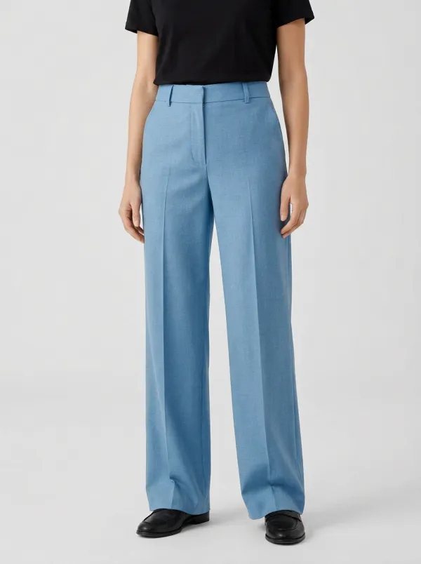 High Rise Tailored Wide Leg Pants