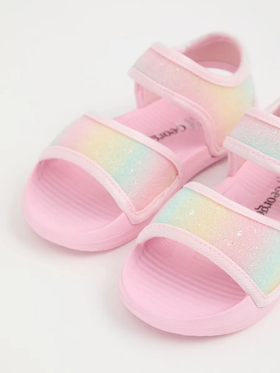 Pink Rainbow Glitter Sandals