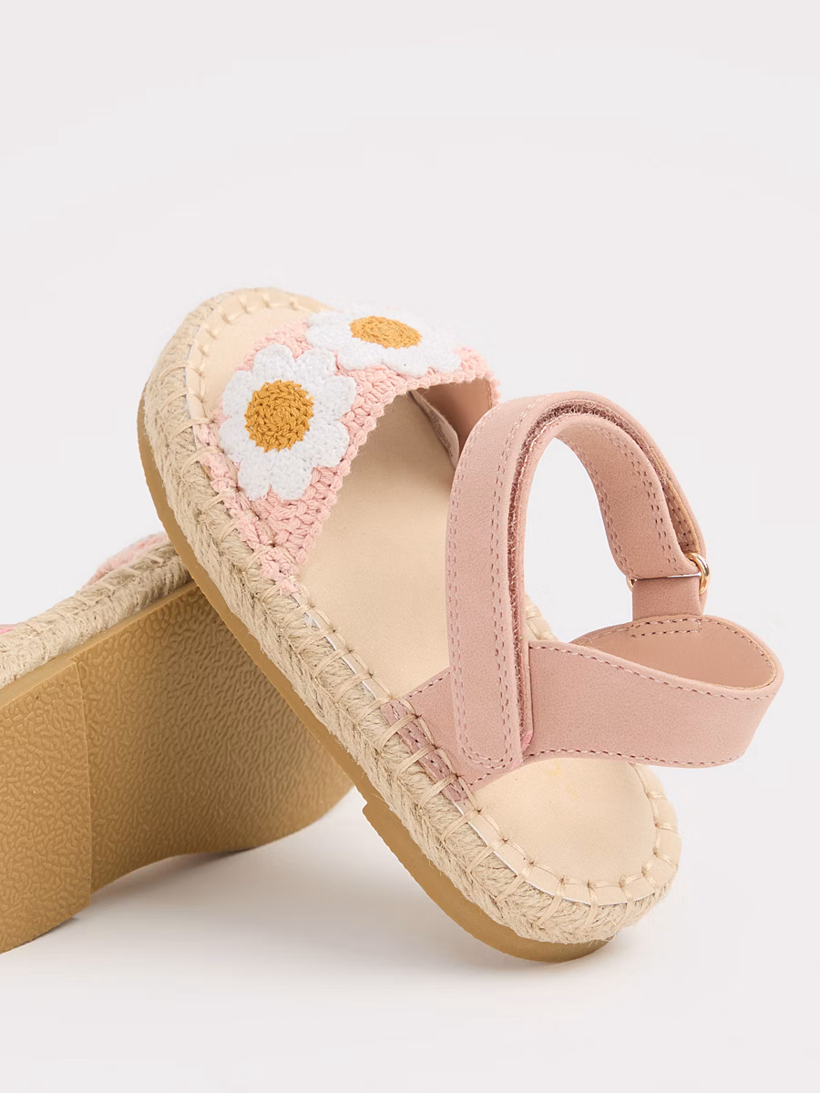 Pink Daisy Espadrille Sandals detail 1