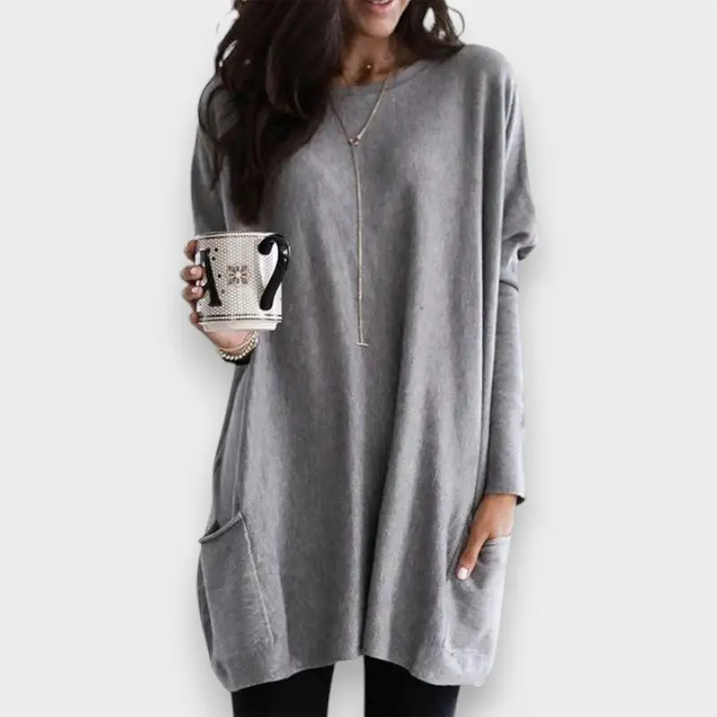 Pocket Detail Flowing Relaxed Casual Dress