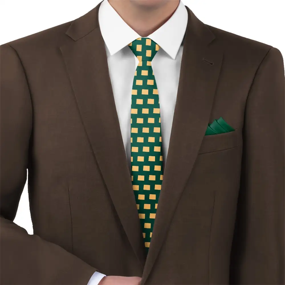 Elegant Outline Emblem Motif Necktie