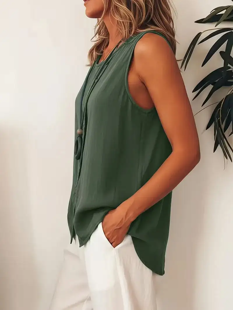 Button Detail Everyday Blouse