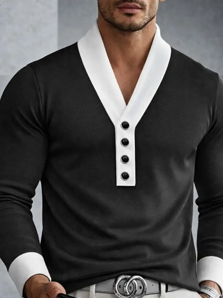 Casual Versatile Contrast Color Undershirt