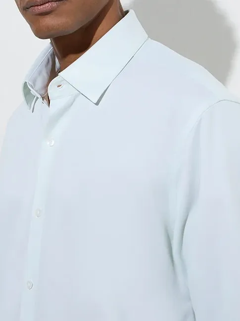 Man's Formals Mint Solid Skinny Shirt