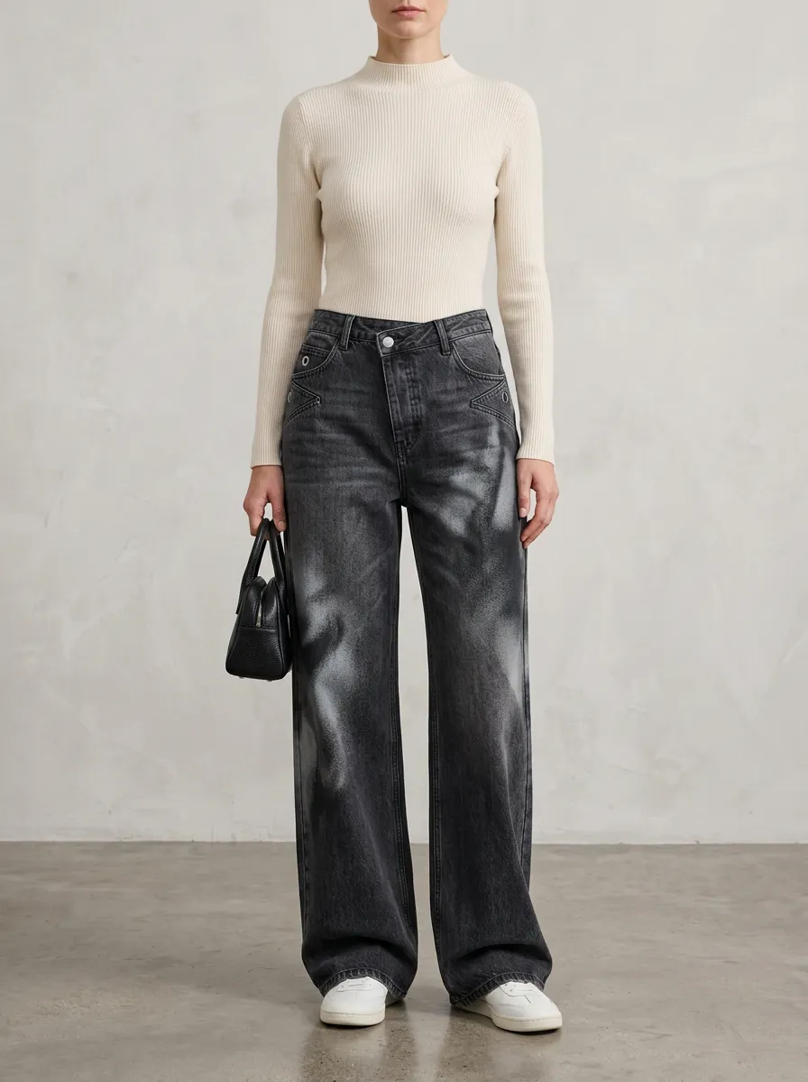 Women's Wide Leg Casual Denim Jeans