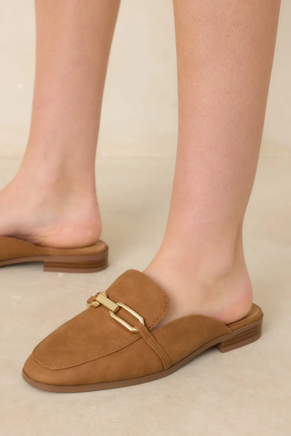 Calm Faux Leather Leather Mules